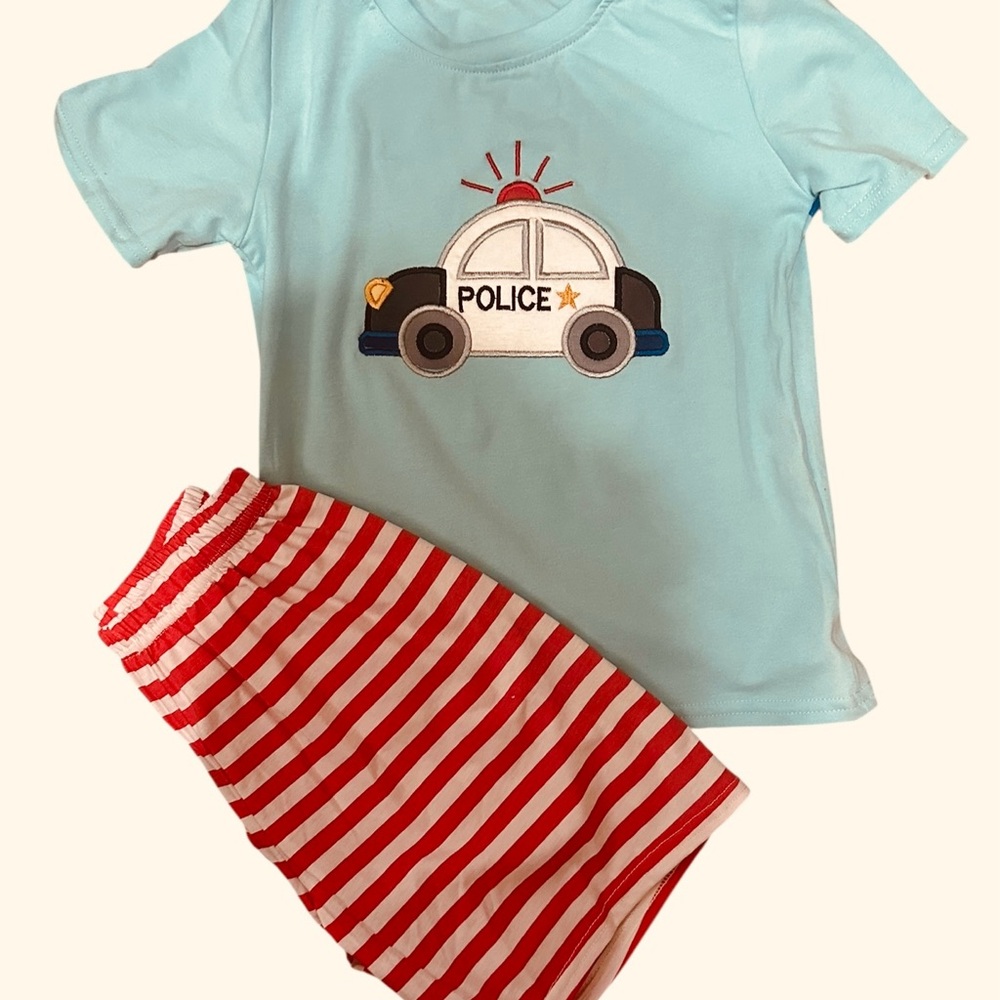 Mura Boutique Blue and Red Kids Matching Set